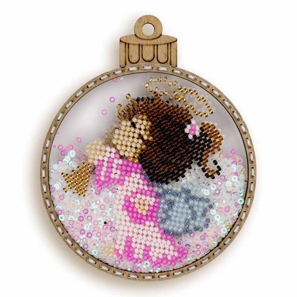 Bead Embroidery Kit (Plastic Base) &ndash; &ldquo;Christmas Ornament &ndash; Heavenly Friends&rdquo; (Double-Sided) FLPL-065