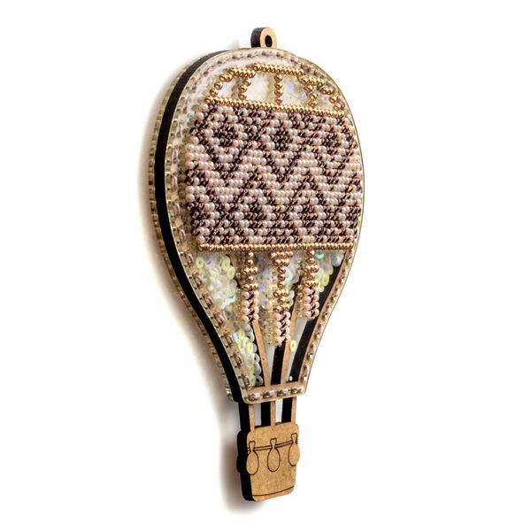Bead Embroidery Kit (Plastic Base) &ndash; &ldquo;Christmas Ornament &ndash; Golden Mosaic&rdquo; (Double-Sided) FLPL-076