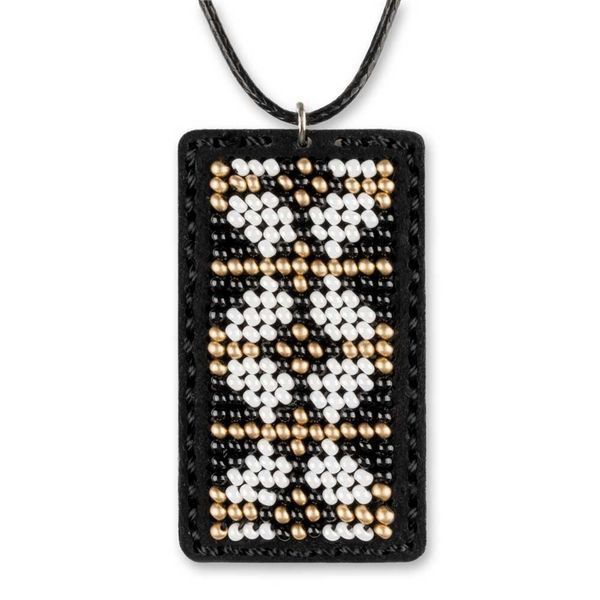 Faux Leather Bead Embroidery Kit &ndash; &ldquo;Pendant&rdquo; FLBB-078 Black