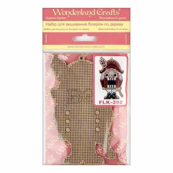 Wooden Bead Embroidery Kit &ndash; &ldquo;Christmas Ornament &ndash; Nutcracker&rdquo; FLK-392