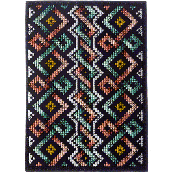 Faux Leather Cross-Stitch Kit &ndash; &ldquo;Passport Cover&rdquo; FLHL-042 Black