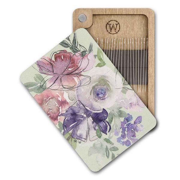 Magnetic Needle Case Rectangular &ndash; &ldquo;Watercolor Flowers&rdquo; FLZB(N)-120