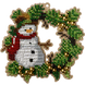 Wooden Bead Embroidery Kit &ndash; &ldquo;Wreath With Snowman&rdquo; FLK-442 FLK-442 photo 3