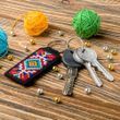Faux Leather Cross-Stitch Kit &ndash; &ldquo;Keychain&rdquo; FLHL-021 Black