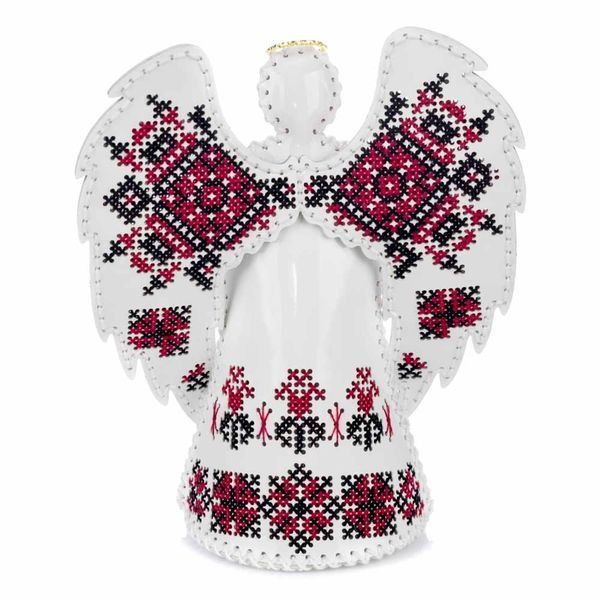Faux Leather Cross-Stitch Kit &ndash; &ldquo;Angel with Ornament Pattern&rdquo; FLHL-126