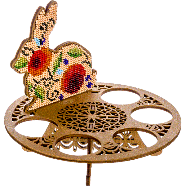 Wooden Bead Embroidery Kit &ndash; &ldquo;Easter Egg Stand &ndash; Bunny&rdquo; FLK-262