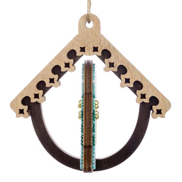 Wooden Bead Embroidery Kit &ndash; &ldquo;Bird In Birdhouse&rdquo; FLK-580