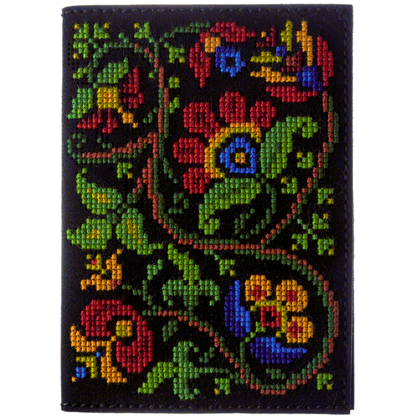 Faux Leather Cross-Stitch Kit &ndash; &ldquo;Passport Cover&rdquo; FLHL-043 Black