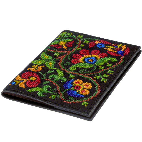 Faux Leather Cross-Stitch Kit &ndash; &ldquo;Passport Cover&rdquo; FLHL-043 Black