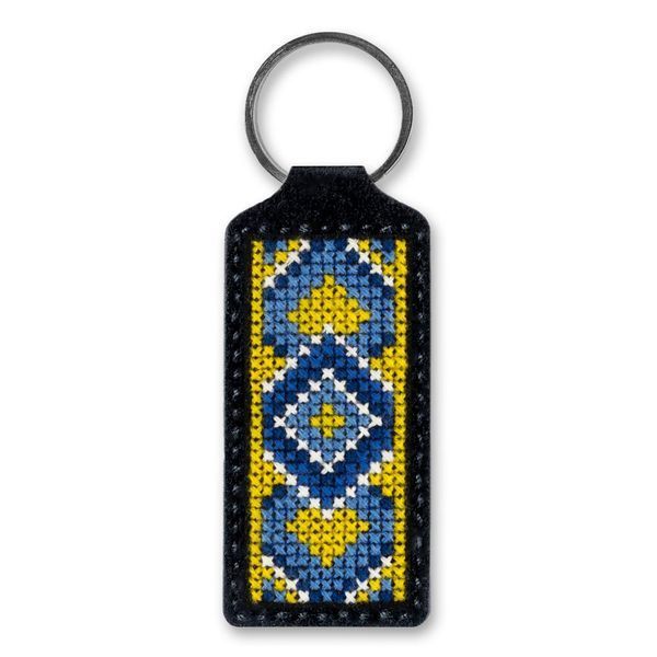 Faux Leather Cross-Stitch Kit &ndash; &ldquo;Keychain&rdquo; FLHL-060 Black