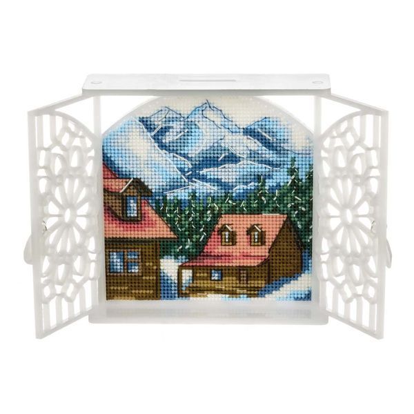 Plastic Cross-Stitch Kit &ndash; &ldquo;Winter Morning in the Chalet&rdquo; FLX-130