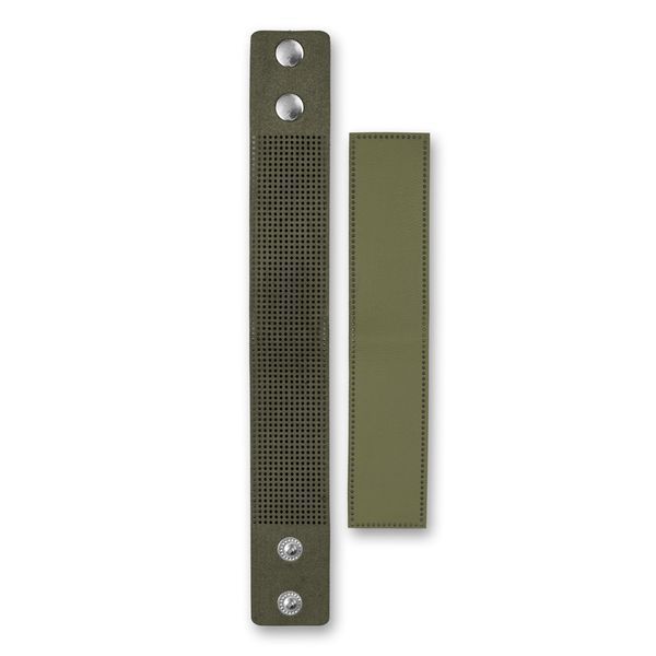 Faux Leather Embroidery Blank &ndash; &ldquo;Bracelet" (3 &times; 22 cm) FLBE(BB)-047 Khaki