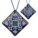 Faux Leather Bead Embroidery Kit &ndash; &ldquo;Mini Pillow Christmas Ornament&rdquo; (Double-Sided) FLBB-172 Blue FLBB-172 photo 3