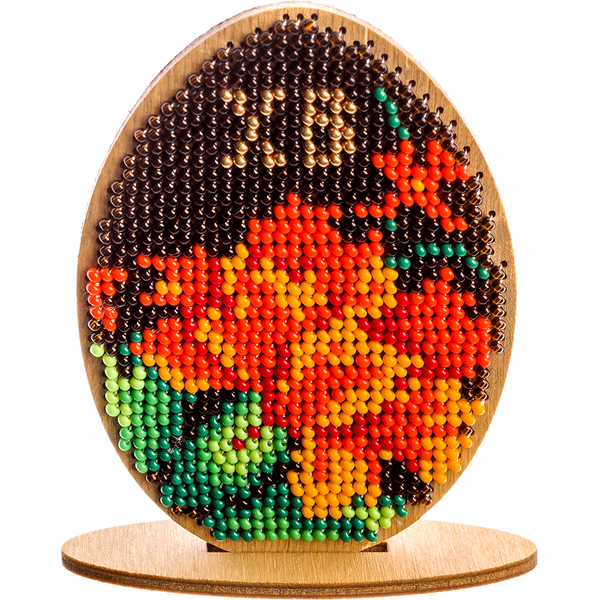 Wooden Bead Embroidery Kit &ndash; &ldquo;Easter Egg&rdquo; FLK-162