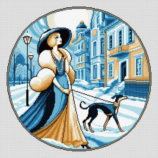 Cross-Stitch Pattern &ndash; "Winter Promenade" WLP-072