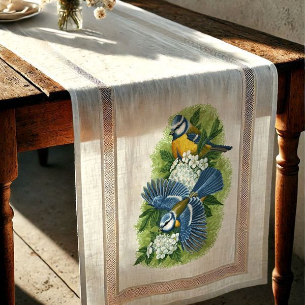 Cross-Stitch Pattern &ndash; "Blue Tits in Spring" WLP-041