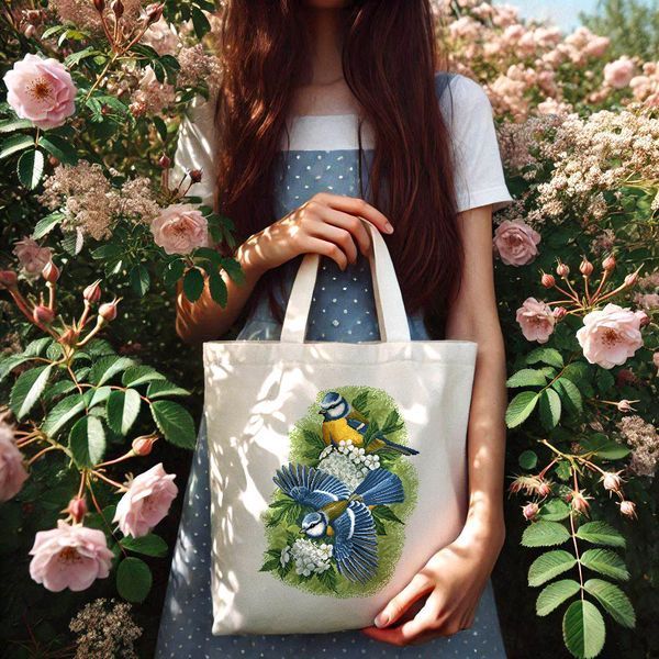 Cross-Stitch Pattern &ndash; "Blue Tits in Spring" WLP-041