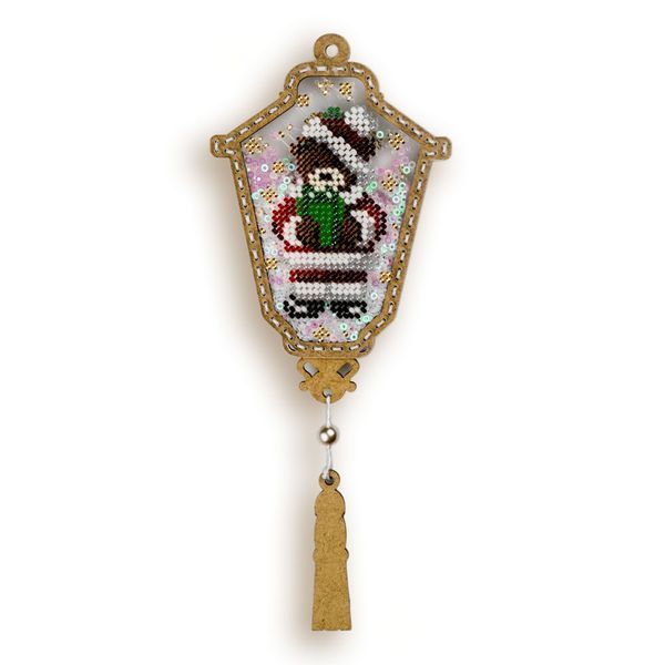 Bead Embroidery Kit (Plastic Base) &ndash; &ldquo;Christmas Ornament &ndash; Festive Bell&rdquo; (Double-Sided) FLPL-067