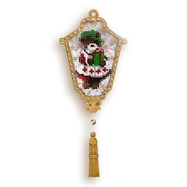 Bead Embroidery Kit (Plastic Base) &ndash; &ldquo;Christmas Ornament &ndash; Festive Bell&rdquo; (Double-Sided) FLPL-067