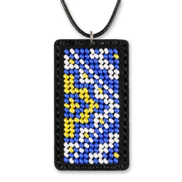 Faux Leather Bead Embroidery Kit &ndash; &ldquo;Pendant&rdquo; FLBB-080 Black