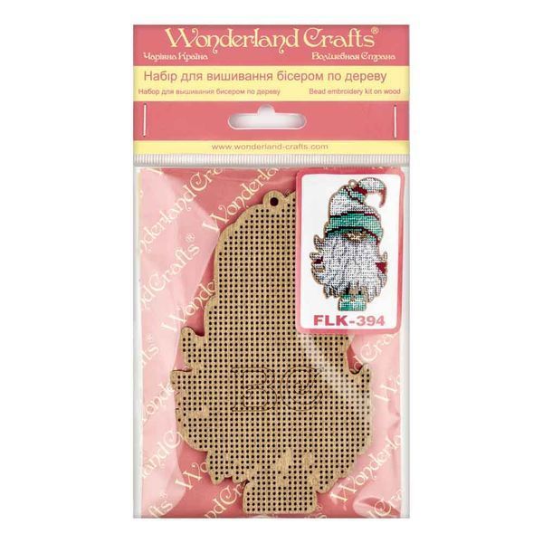 Wooden Bead Embroidery Kit &ndash; &ldquo;Christmas Ornament &ndash; Christmas Gnome&rdquo; FLK-394