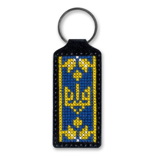 Faux Leather Cross-Stitch Kit &ndash; &ldquo;Keychain&rdquo; FLHL-061 Black
