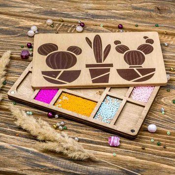 Bead Organizer Box With Wooden Lid FLZB-064