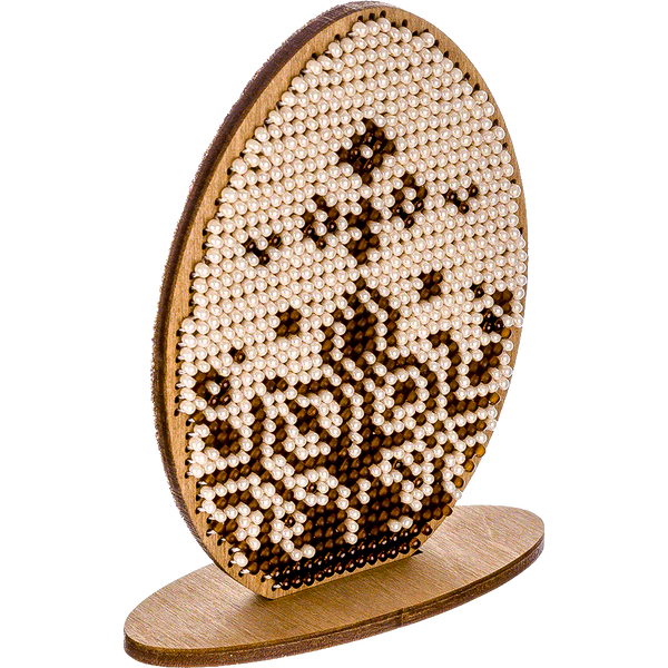 Wooden Bead Embroidery Kit &ndash; &ldquo;Easter Egg&rdquo; FLK-264