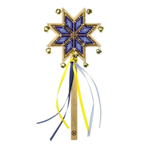 Wooden Bead Embroidery Kit &ndash; &ldquo;Christmas Star &ndash; Heavenly Glow&rdquo; FLK-603