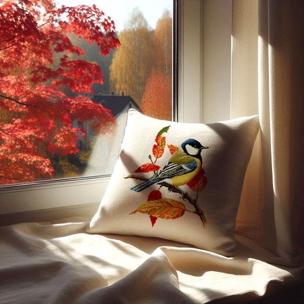 Cross-Stitch Pattern &ndash; "Great Tit on a Branch" WLP-042