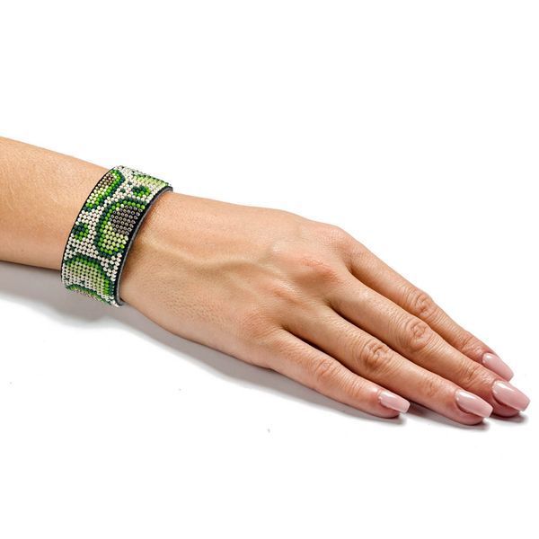 Faux Leather Bead Embroidery Kit &ndash; &ldquo;Bracelet&rdquo; (3 &times; 22 cm) FLBB-046 Black