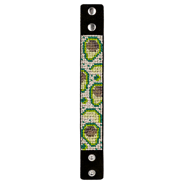 Faux Leather Bead Embroidery Kit &ndash; &ldquo;Bracelet&rdquo; (3 &times; 22 cm) FLBB-046 Black