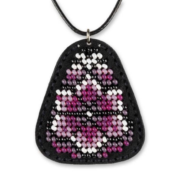 Faux Leather Bead Embroidery Kit &ndash; &ldquo;Pendant&rdquo; FLBB-081 Black