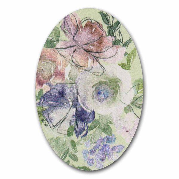 Magnetic Needle Case Oval &ndash; &ldquo;Watercolor Flowers&rdquo; FLZB(N)-168