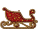 Wooden Bead Embroidery Kit &ndash; &ldquo;Christmas Ornament &ndash; Golden Motifs &ndash; Sleigh&rdquo; FLK-314 FLK-314 photo 2
