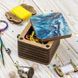 Thread Catcher Square &ndash; &ldquo;Blue & Gold Abstraction&rdquo; FLZB(N)-074 FLZB(N)-074 photo 1