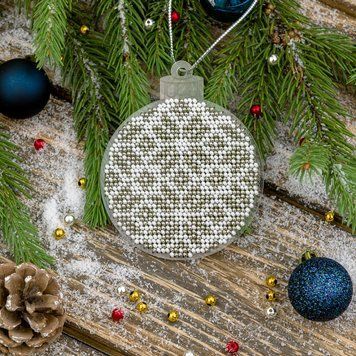 Bead Embroidery Kit (Plastic Base) &ndash; &ldquo;Christmas Ornament &ndash; Bauble&rdquo; FLPL-002