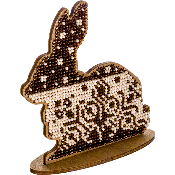 Wooden Bead Embroidery Kit &ndash; &ldquo;Bunny&rdquo; FLK-265