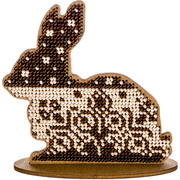 Wooden Bead Embroidery Kit &ndash; &ldquo;Bunny&rdquo; FLK-265