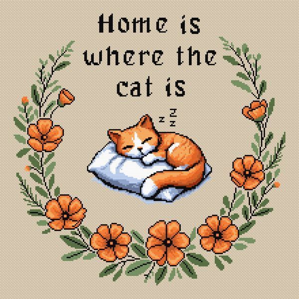 Cross-Stitch Pattern &ndash; "Home is Where" WLP-048