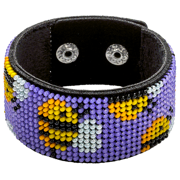 Faux Leather Bead Embroidery Kit &ndash; &ldquo;Bracelet&rdquo; (3 &times; 22 cm) FLBB-047 Black