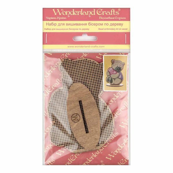 Wooden Bead Embroidery Kit &ndash; &ldquo;Teddy Bear&rdquo; FLK-114