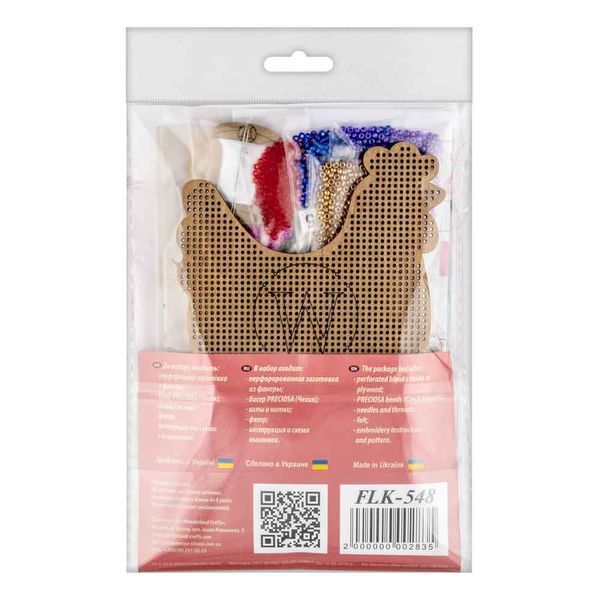 Bead Embroidery Kit on Wood &ndash; &ldquo;Stained Glass Hen&rdquo; FLK-548