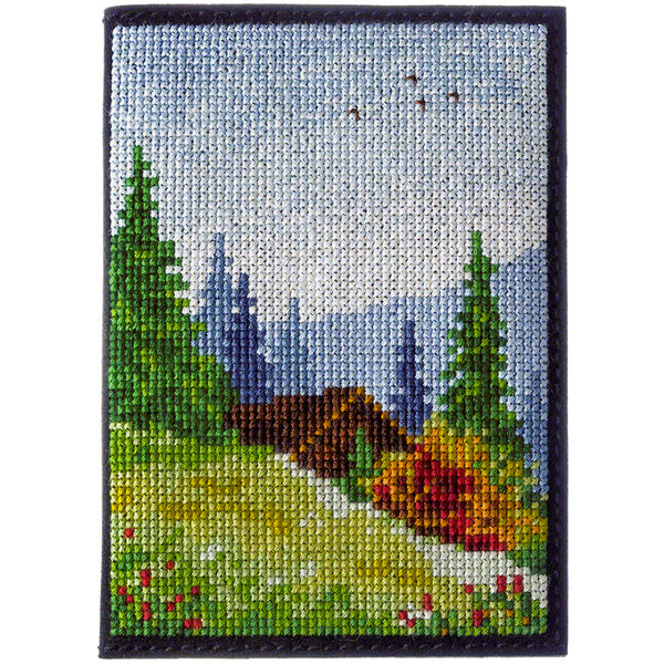 Faux Leather Cross-Stitch Kit &ndash; &ldquo;Passport Cover&rdquo; FLHL-046 Black