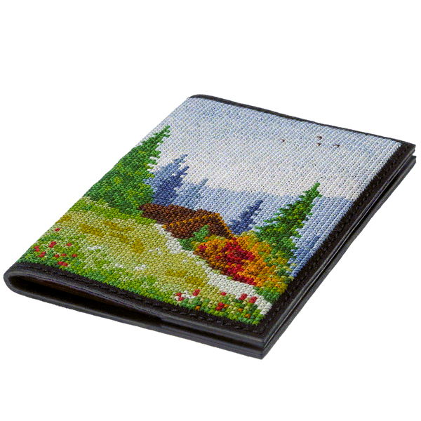 Faux Leather Cross-Stitch Kit &ndash; &ldquo;Passport Cover&rdquo; FLHL-046 Black