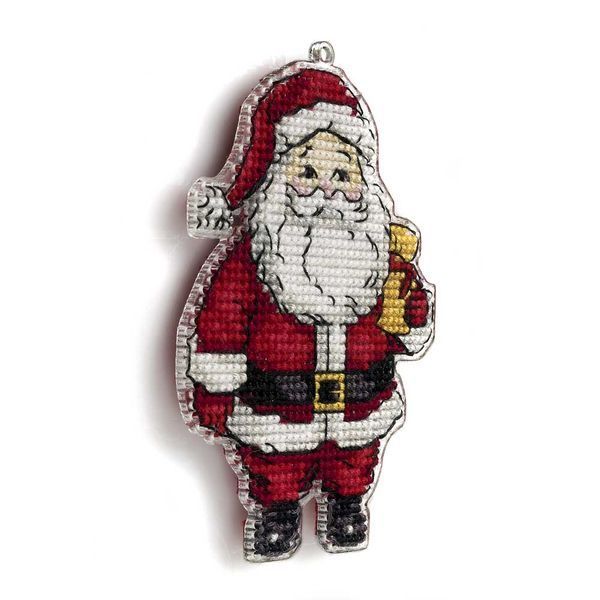 Plastic Cross-Stitch Kit &ndash; "Christmas Ornament &ndash; Santa Claus" FLX-024