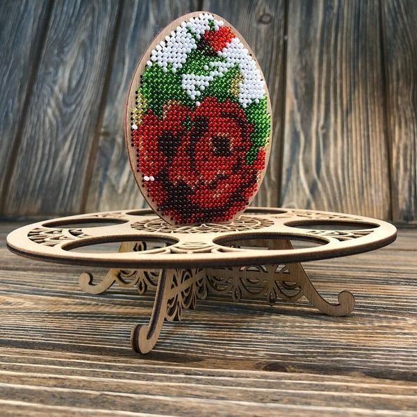 Wooden Bead Embroidery Kit &ndash; &ldquo;Easter Egg Stand &ndash; Egg&rdquo; FLK-165