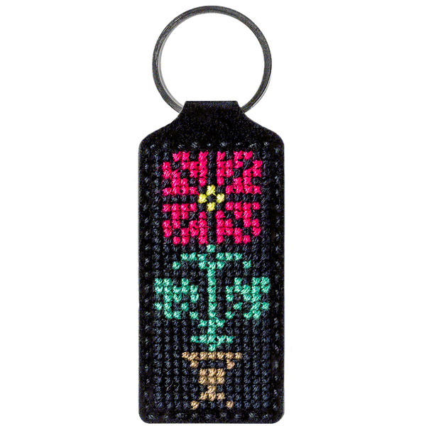 Faux Leather Cross-Stitch Kit &ndash; &ldquo;Keychain&rdquo; FLHL-025 Black