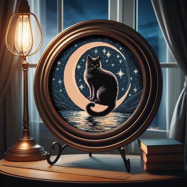 Cross-Stitch Pattern &ndash; "Le Chat Noir" WLP-007