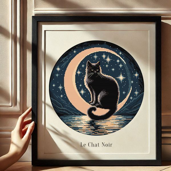 Cross-Stitch Pattern &ndash; "Le Chat Noir" WLP-007